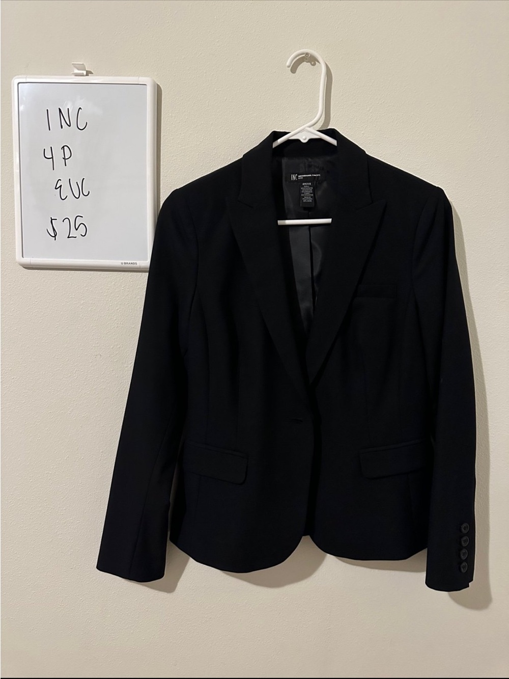 INC International Concepts Black Women's Tailored Blazer